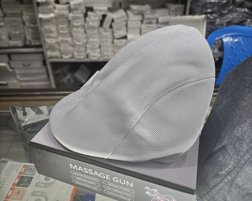Light Grey Textured Mesh Flat Cap