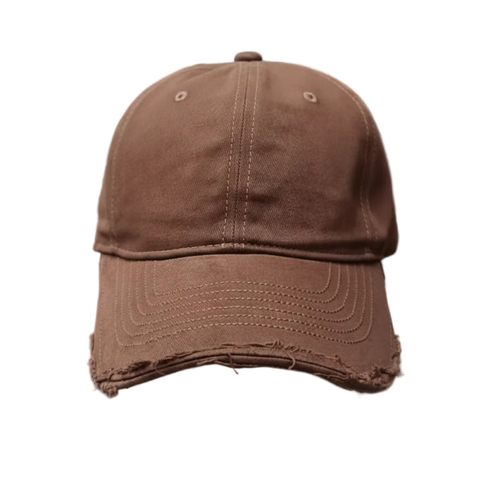Brow Distressed Cotton Baseball Cap