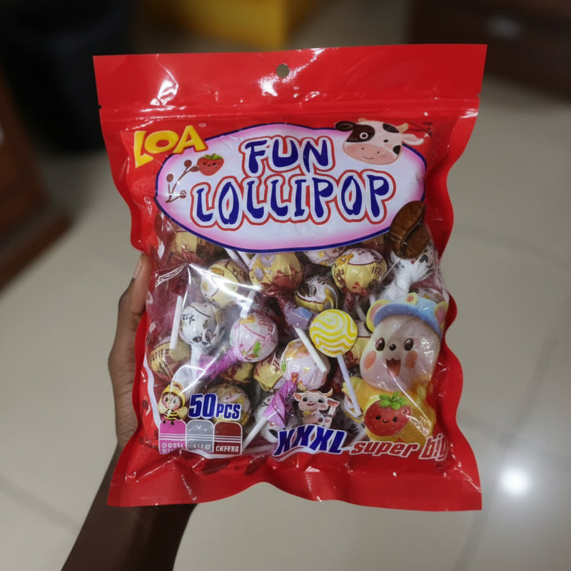 LOA Fun Lollipop Assorted Flavors (50 Pcs)