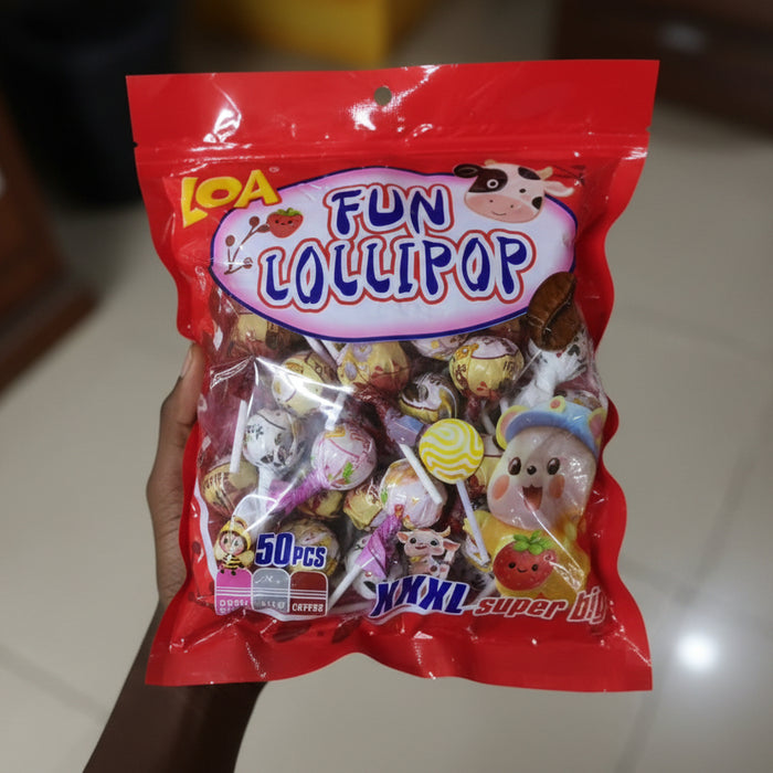 LOA Fun Lollipop Assorted Flavors (50 Pcs)