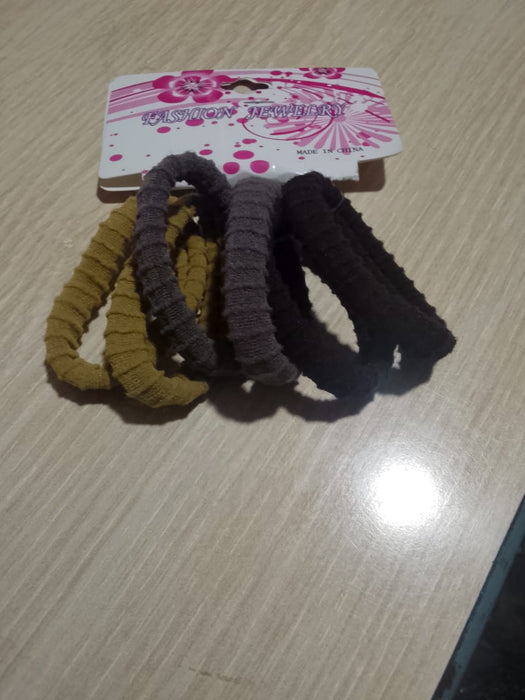 Elastic Ribbed Hair Ties Set