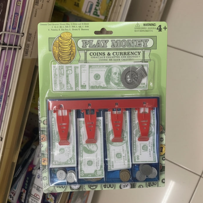Kids Play Money Coins Tray Set