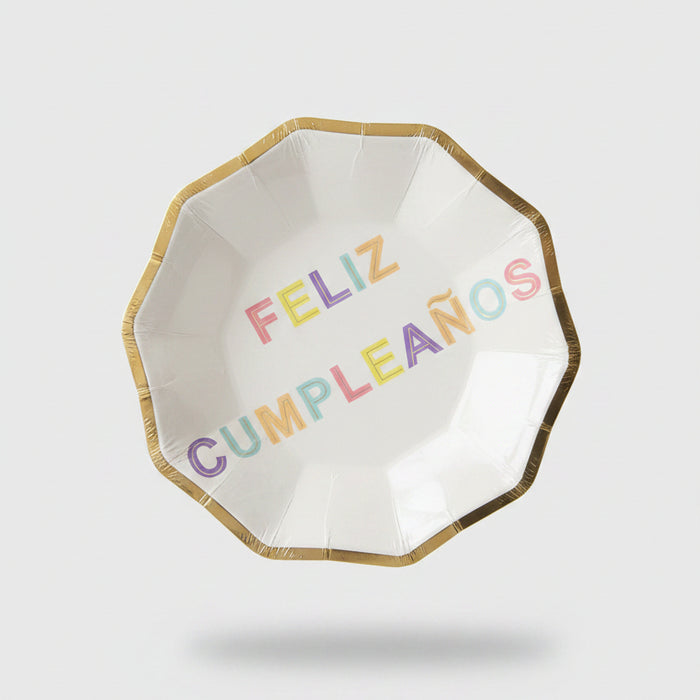 Feliz Cumpleaños Octagonal Paper Plate