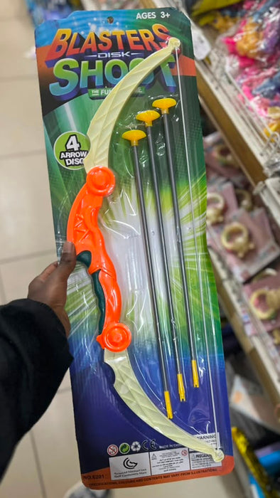 Blasters Disk Shoot Toy Bow and Arrow Set