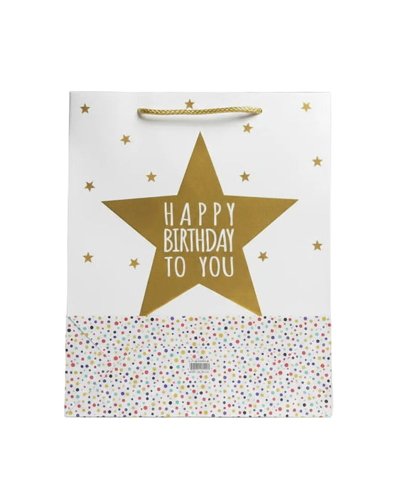 Gold Star "Happy Birthday To You" Gift Bag 31*32*10 cm