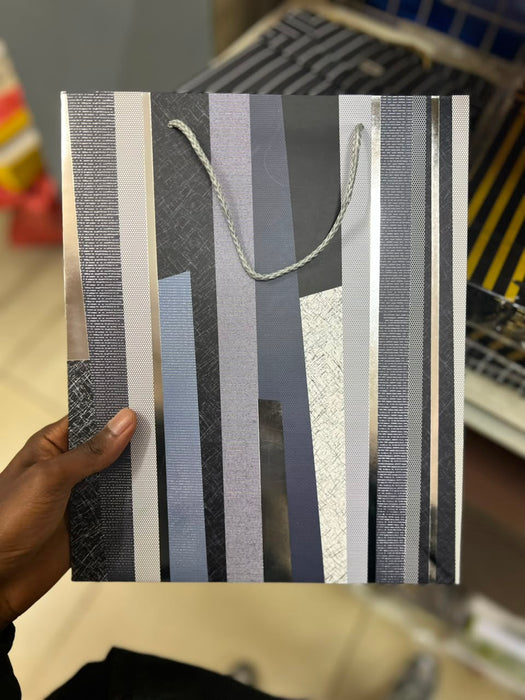 Modern Geometric Striped Paper Gift Bag 31*32*10 cm