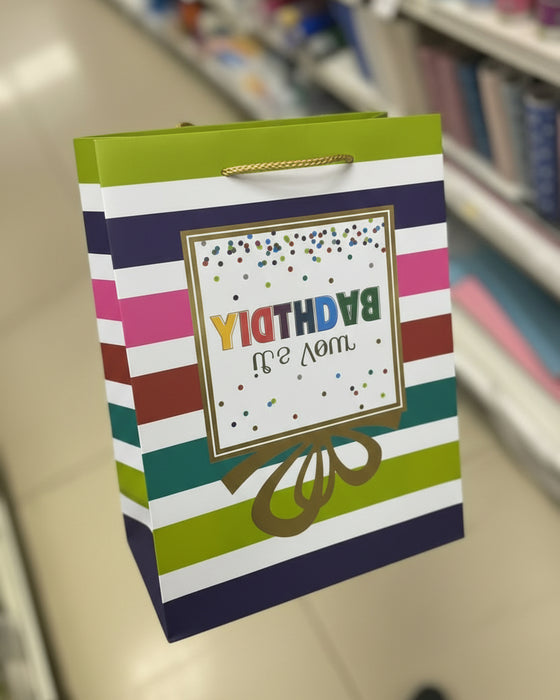 "It's Your Birthday" Striped Gift Bag (31*32*10 cm)