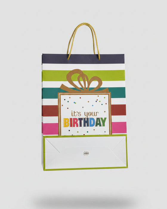 "It's Your Birthday" Striped Gift Bag (31*32*10 cm)