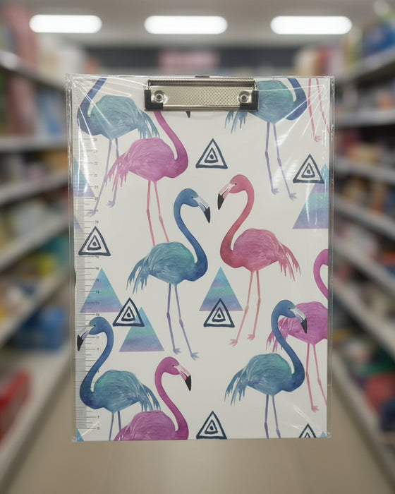 Flamingo Pattern Plastic Clipboard A4