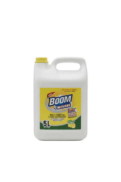 Boom Mousse Ultra Power Multi-Purpose Liquid Detergent – Lemon (5L)