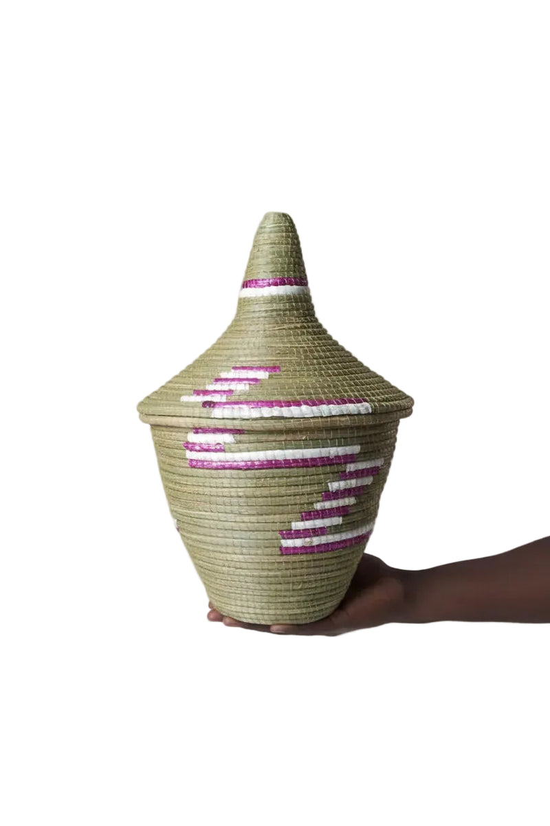 handwoven Agaseke basket Geometric