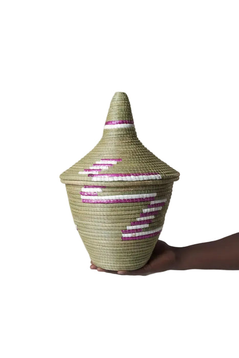 handwoven Agaseke basket Geometric