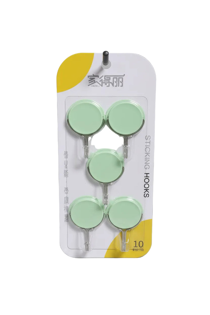 JIADELI Round Self-Adhesive Sticking Hooks (5-Pack)