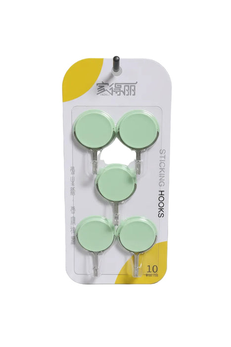 JIADELI Round Self-Adhesive Sticking Hooks (5-Pack)