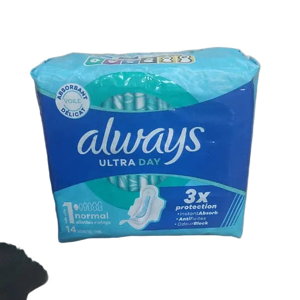 Always Ultra Day Normal Sanitary Pads/14 Pieces