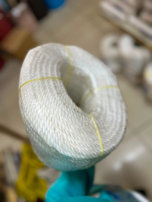 White Polypropylene Braided Rope Roll 200M