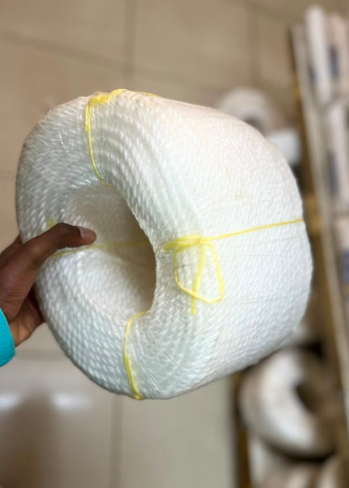 White Polypropylene Braided Rope Roll 200M