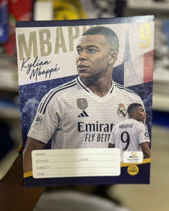 Real Madrid Kylian Mbappé 9 Exercise Book (120 Pages)