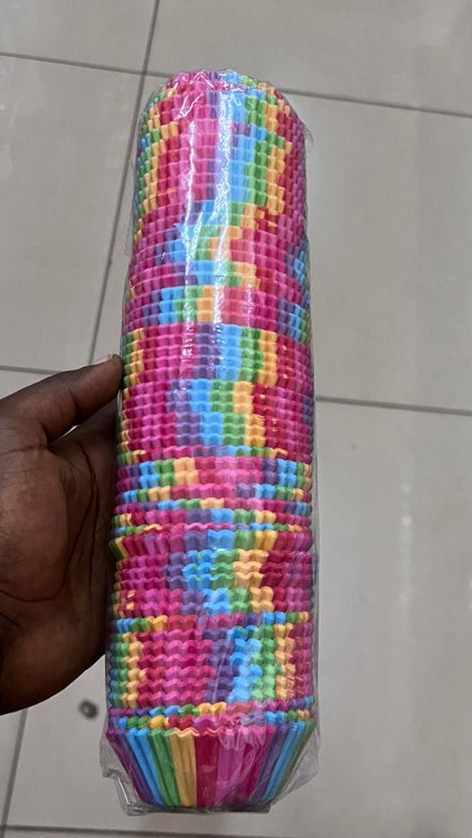 Rainbow Patterned Paper Cupcake Liners