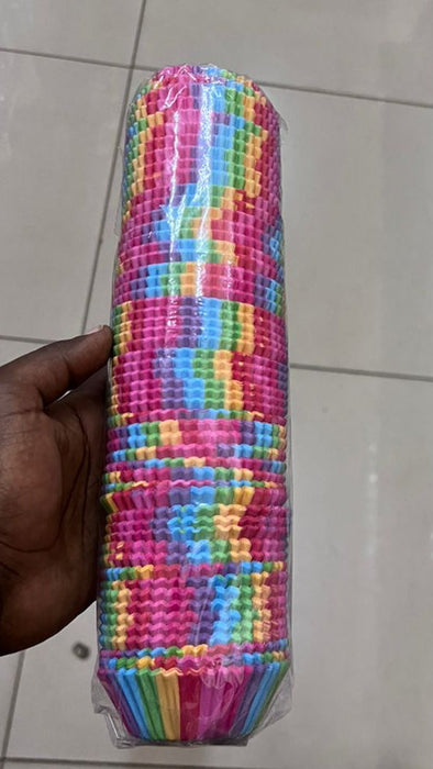 Rainbow Patterned Paper Cupcake Liners