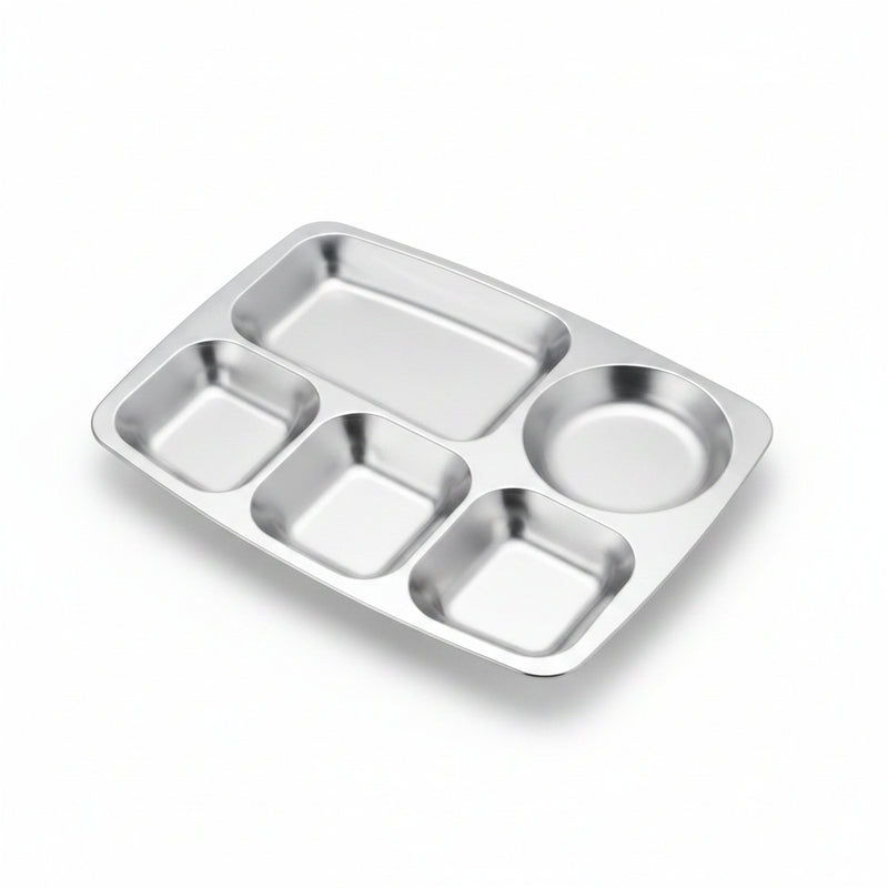 Stainless Steel 5-Compartment Mess Tray