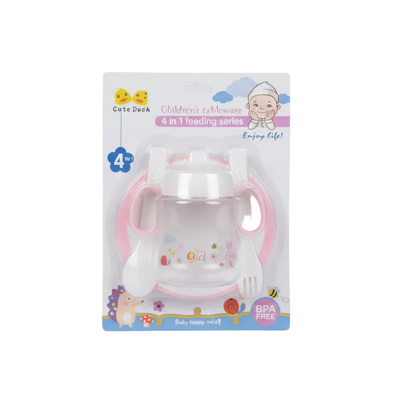 Cute Duck Children's Tableware 4-in-1 Feeding Set