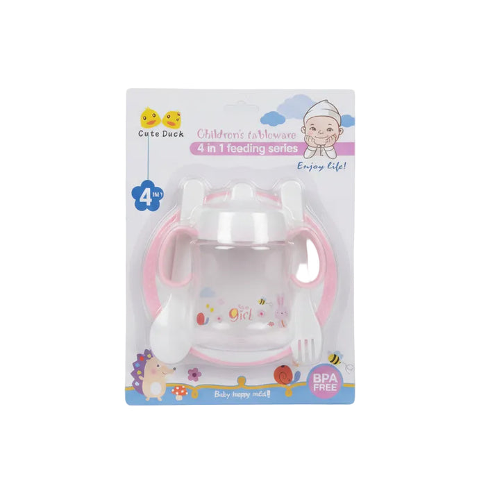 Cute Duck Children's Tableware 4-in-1 Feeding Set