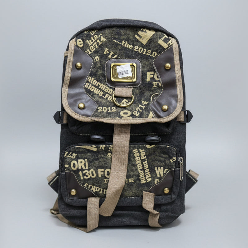 Vintage Printed Canvas Backpack