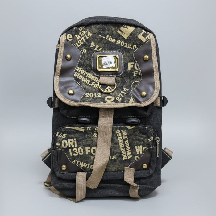 Vintage Printed Canvas Backpack