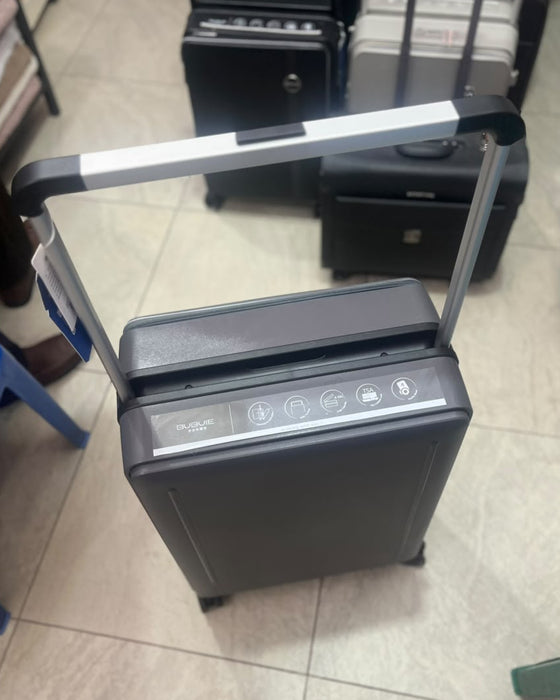 Grey Wide-Handle Grey Suitcase 69L