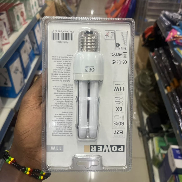 Power 11W E27 Energy Saving Stick CFL Bulb