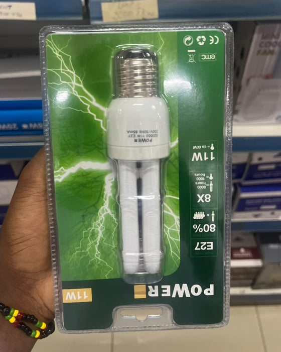 Power 11W E27 Energy Saving Stick CFL Bulb