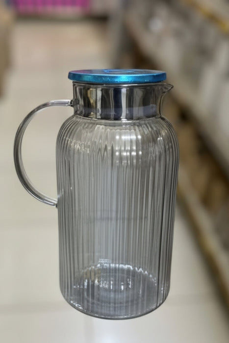 Ribbed Glass Water Pitcher 3L