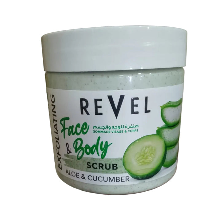 Revel Exfoliating Face & Body Scrub (Aloe & Cucumber) 475ML