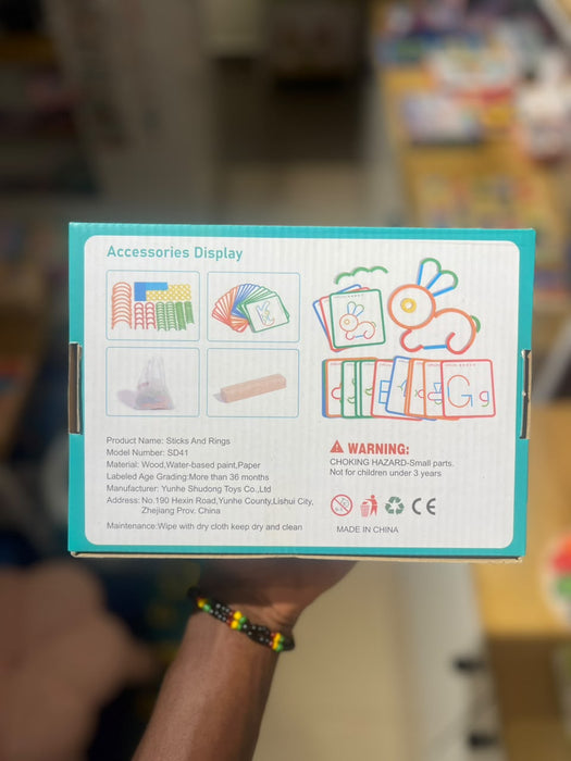 Sticks and Rings Educational Toy Set