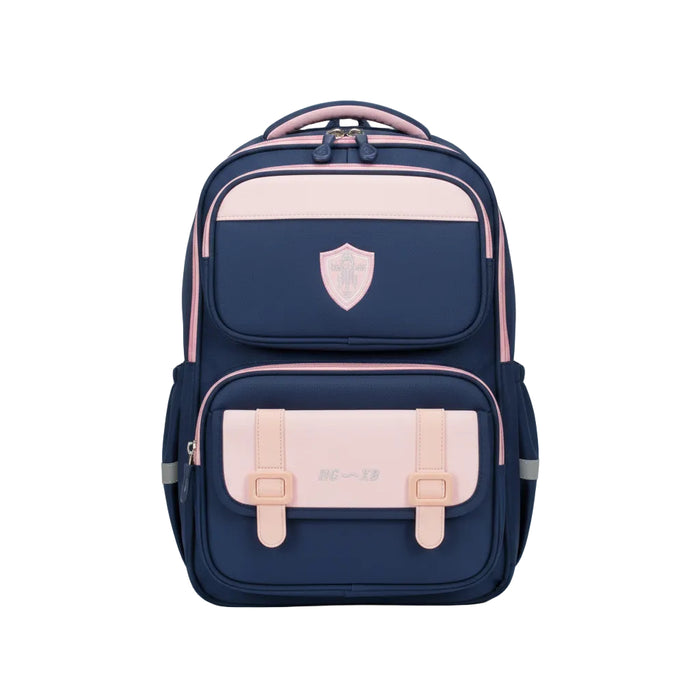 Navy Pink School Backpack