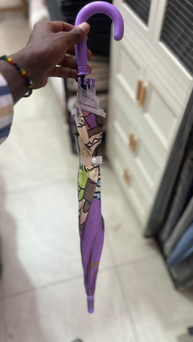 Children's Printed Purple Umbrella