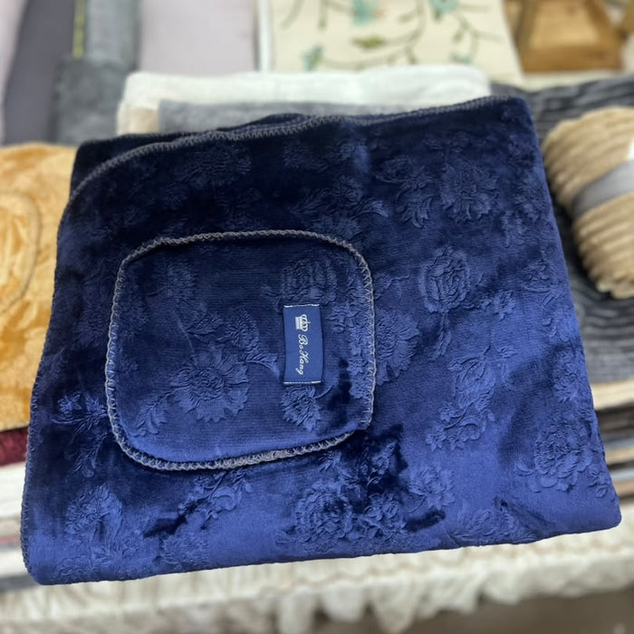 Embossed Floral Fleece Throw Blanket