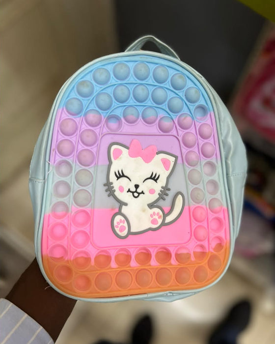Kids Pastel Pop It Kitty Backpack