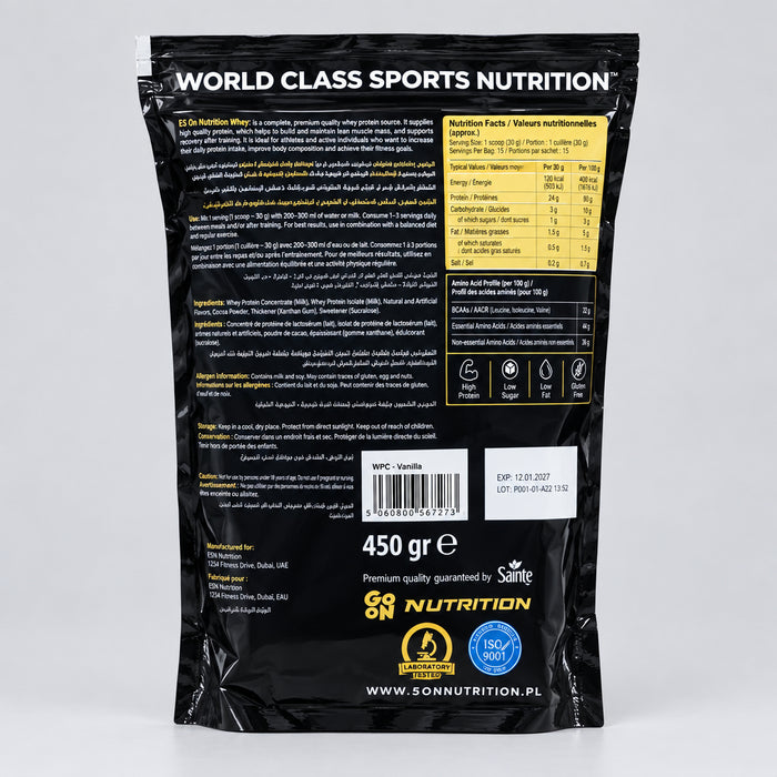 GO ON Nutrition WHEY+ Protein Concentrate (Vanilla Flavour) 450g