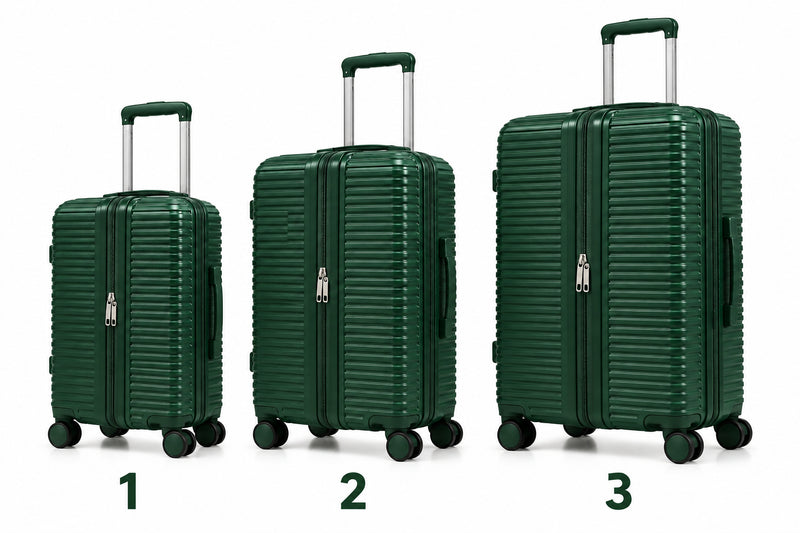 Travel Bag Suitcase Plastic Wrap Dark Green
