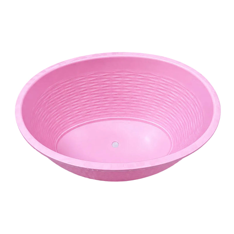 Small Pink Woven-Texture Plastic Basin