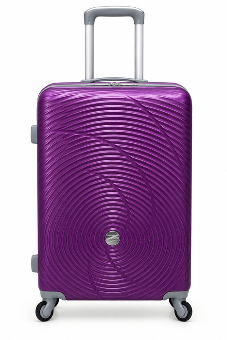 Travel Bag Suitcase Purple Chic Roller Large Plastic