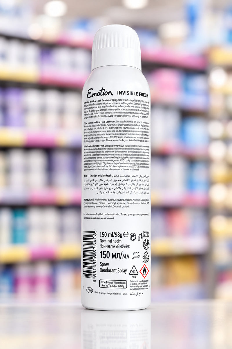 Emotion Invisible Fresh Deodorant Spray 150ml