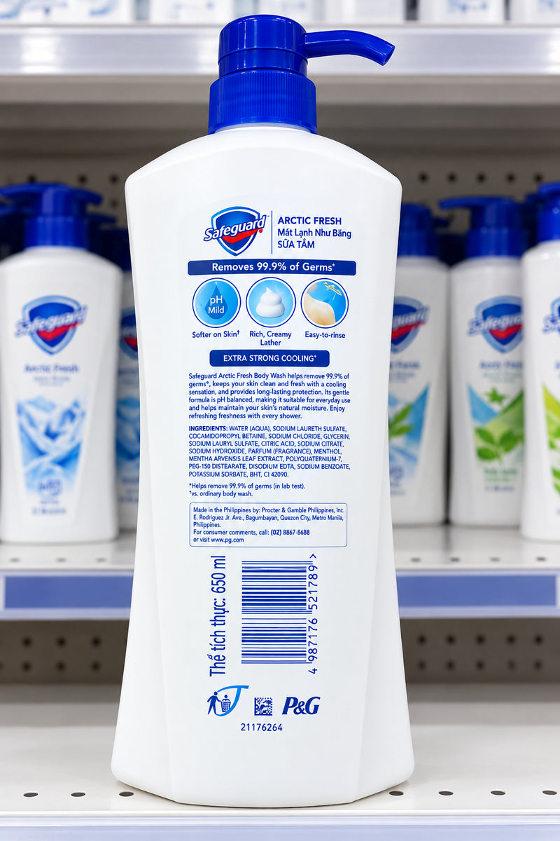 Safeguard Arctic Fresh Extra Strong Cooling Body Wash (650ml)