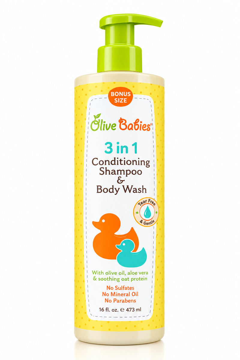 Olive Babies 3 in 1 Conditioning Shampoo & Body Wash 473ML