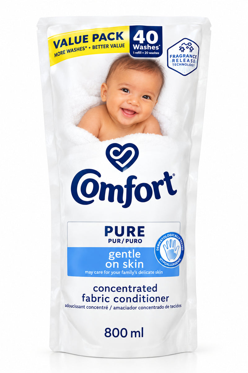 Comfort Pure Concentrated Fabric Conditioner Refill Pouch 800ML