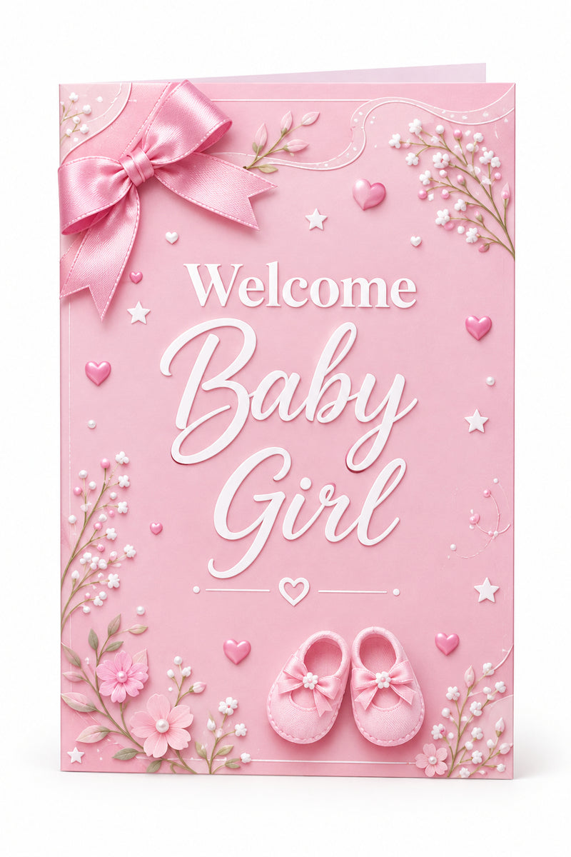 Welcome Baby Girl Greeting Card