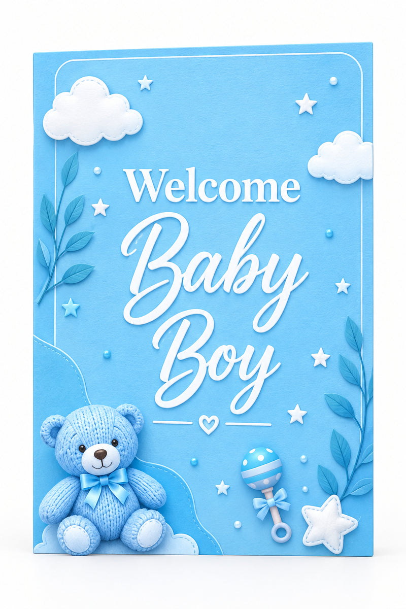 Welcome Baby Boy Greeting Card