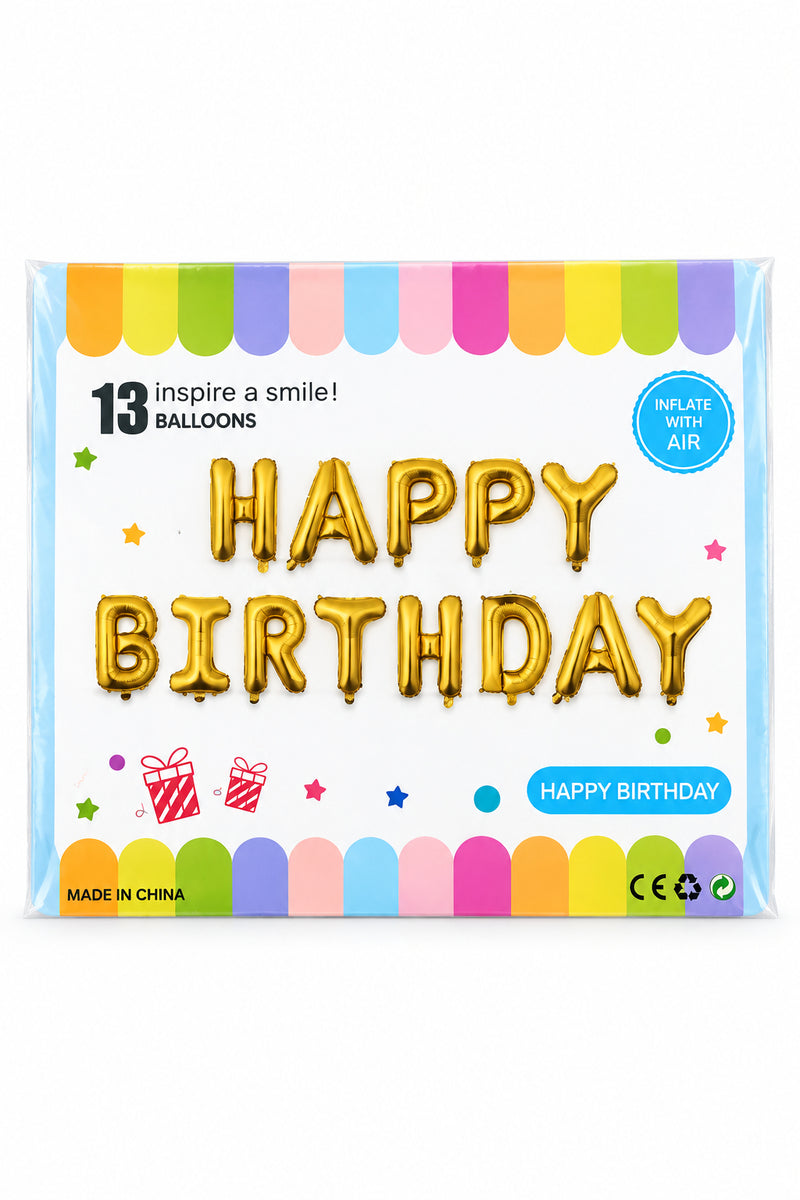 Happy Birthday Foil Letter Balloon Set